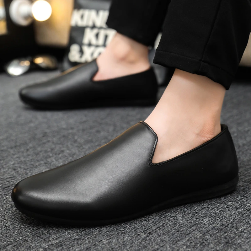 潮流夏季男士休闲鞋懒人一脚蹬平底男鞋大码舒适柔软透气