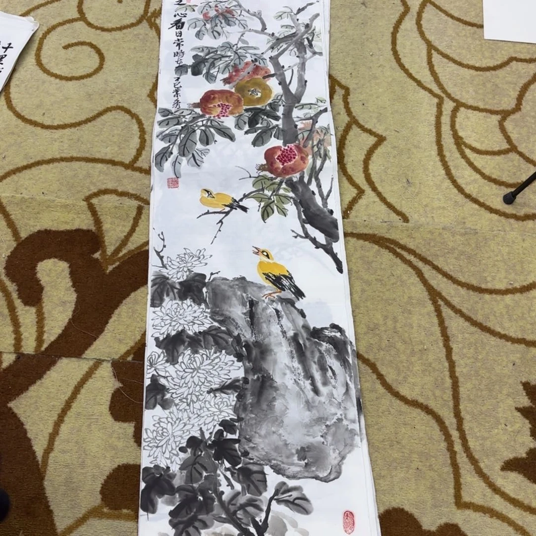 国画张叶秀四尺对开艺