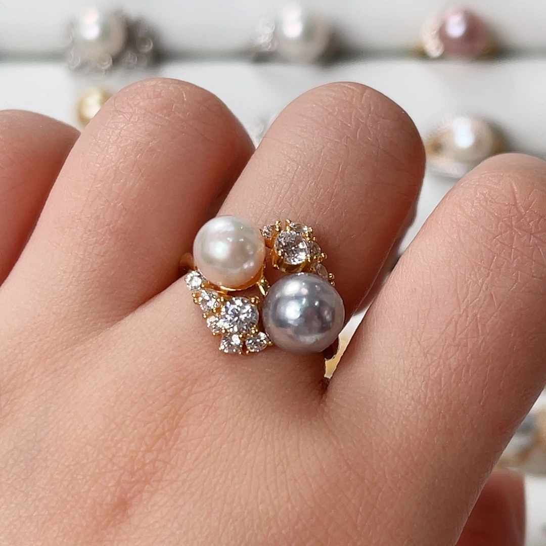 海水珍珠戒指银S925镶嵌