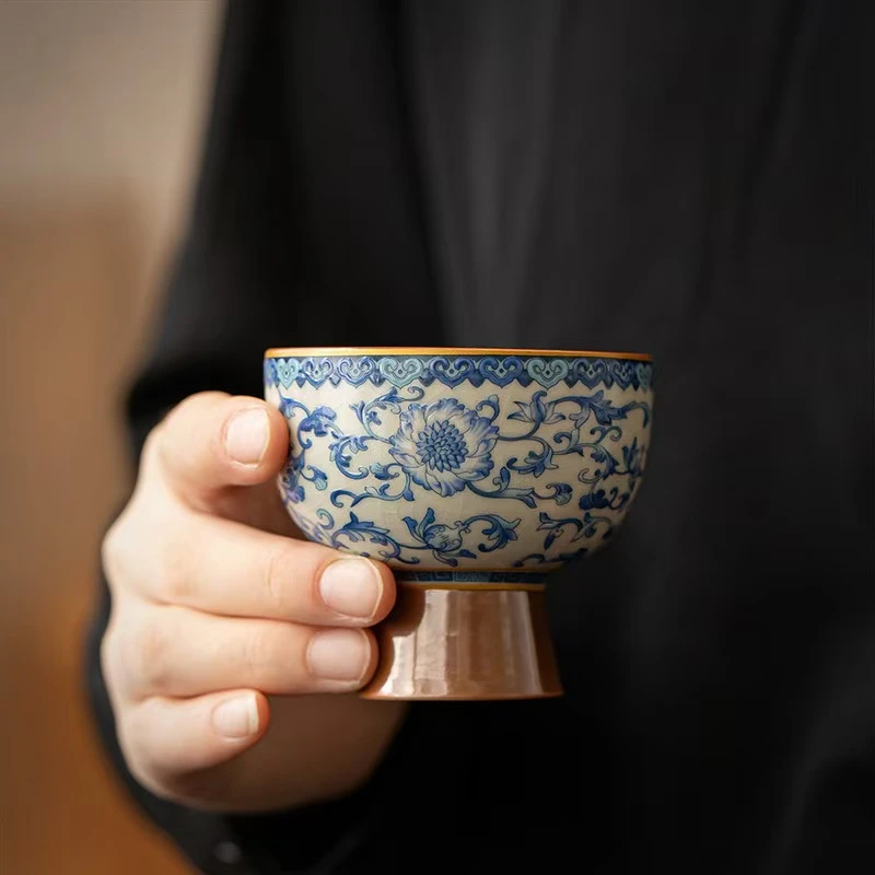 陶瓷-汝窑瓷器高足杯