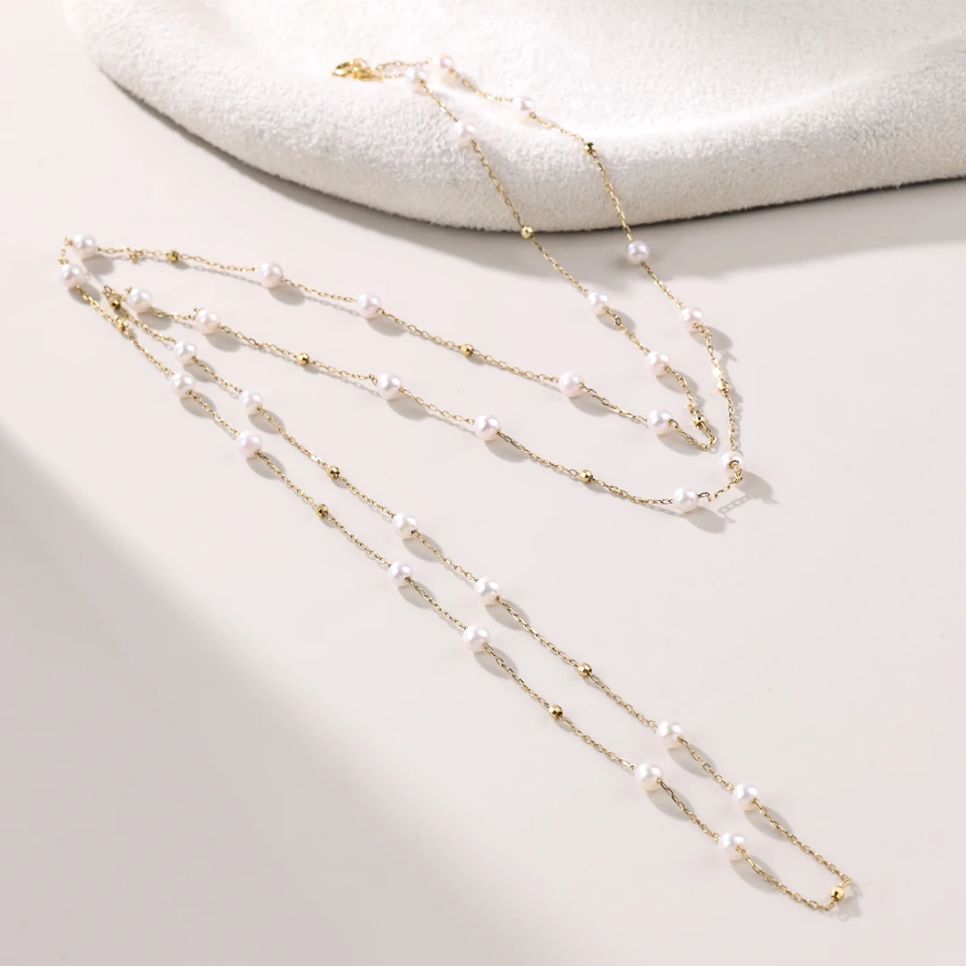 【举石臻选】TA0919-1148-037海水有核珍珠项链18k（一件/约3mm）H