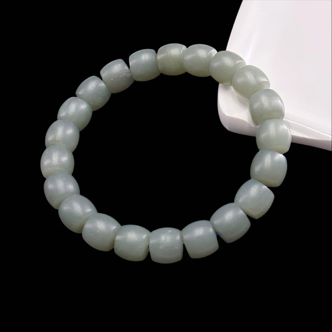 A326  和田玉且末蓝磨砂直切10毫米手串 多样性 发一串