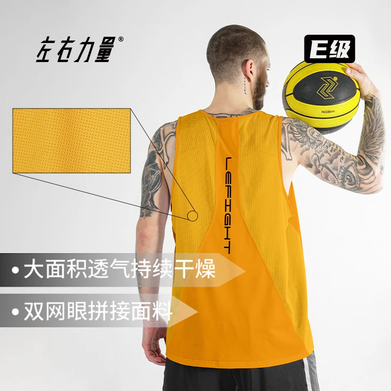 左右力量背心夏季透气排汗双网眼运动健身跑步训练男款速干衣