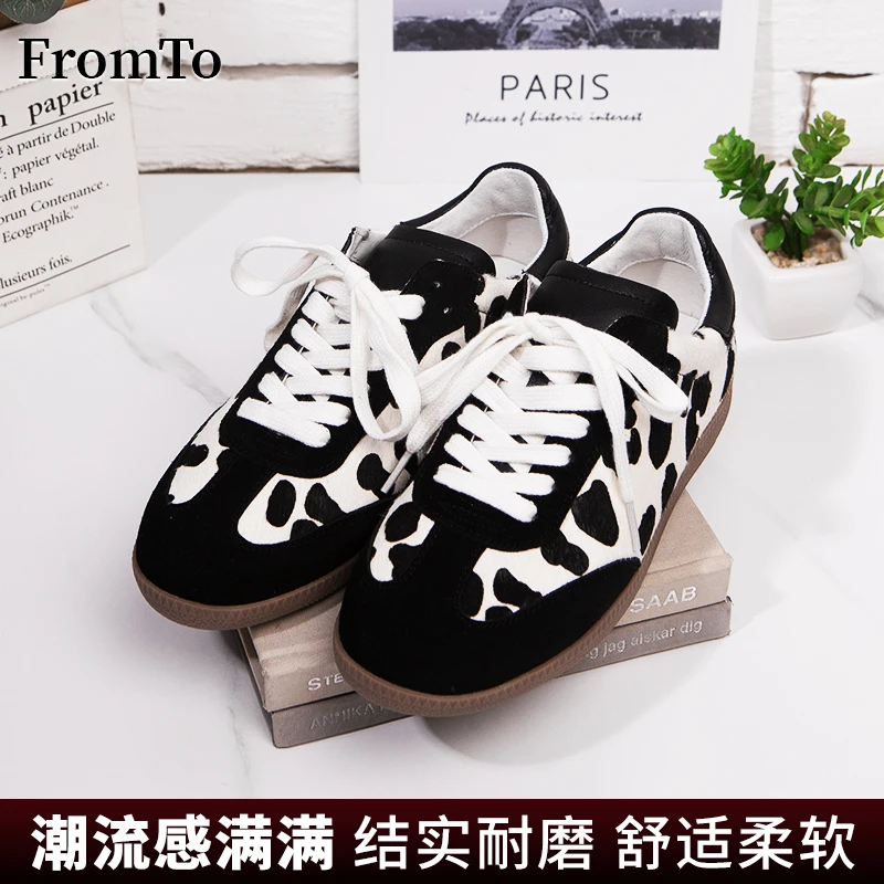 韩版高奢真皮马毛女鞋超轻耐磨防滑时尚百搭低帮平底休闲大码女鞋