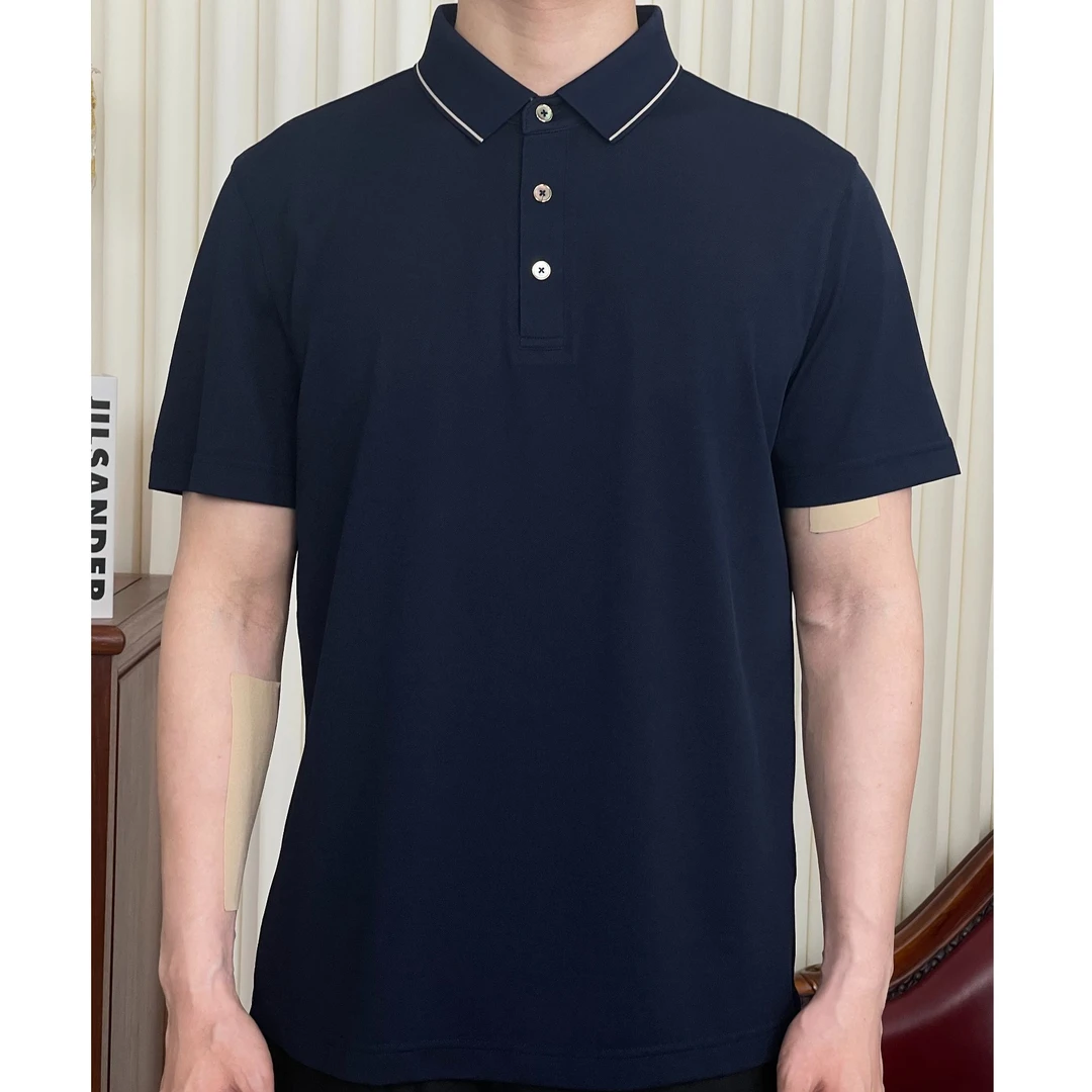 莱肯【拍一发二找客服备注】Polo30%桑蚕丝轻奢男士夏季透气331015