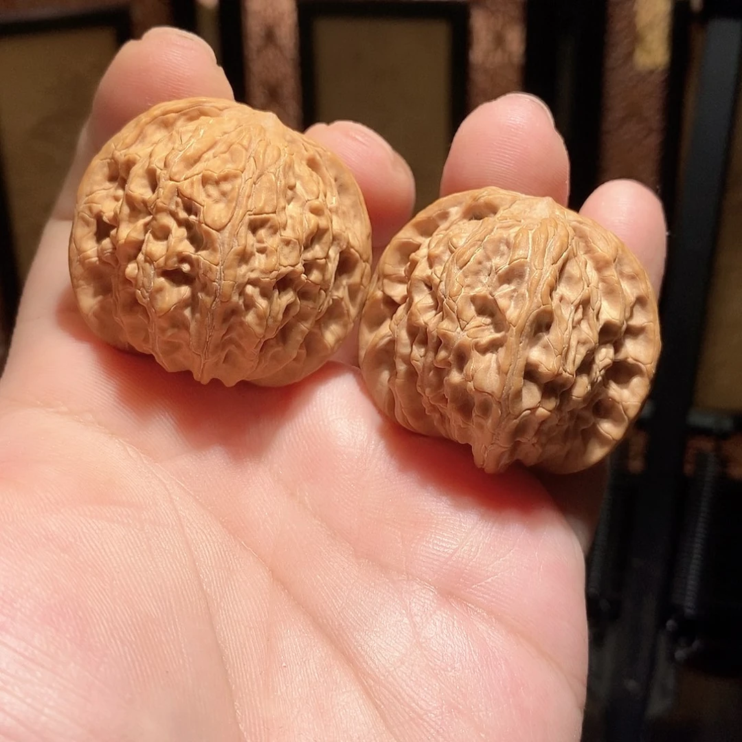 文玩核桃把件40磨盘全品