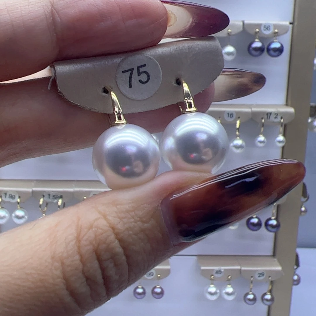 淡水珍珠耳饰18K金镶嵌