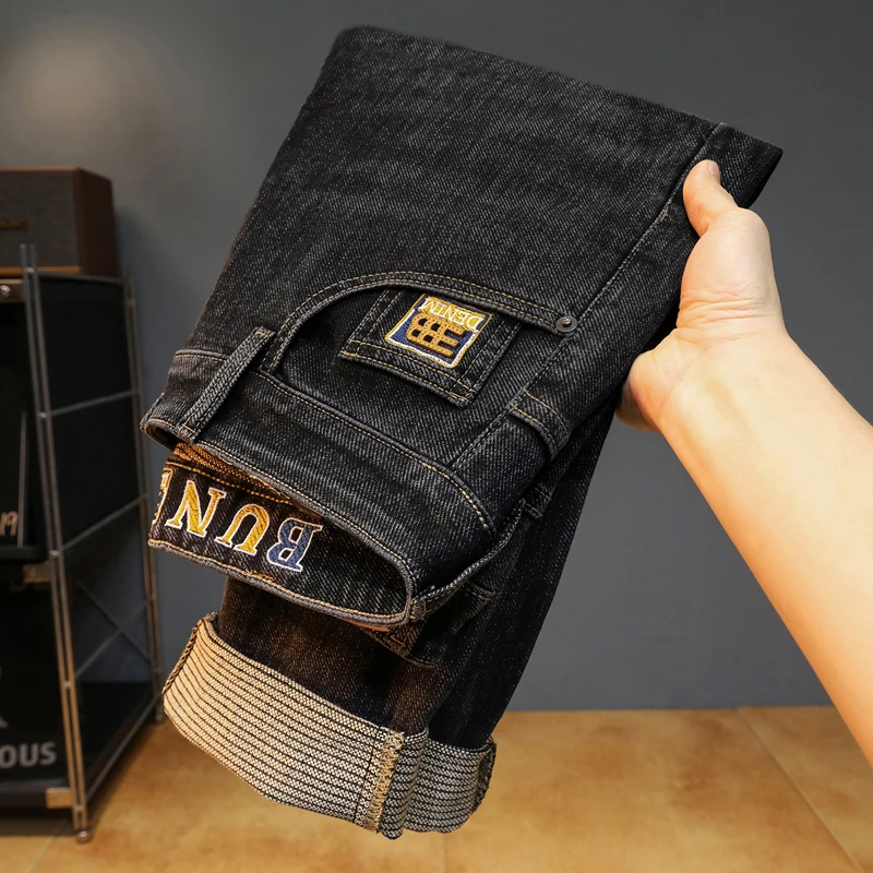 秋冬加绒加厚男士牛仔裤爆款弹力修身韩版潮流时尚欧版牛仔裤男款