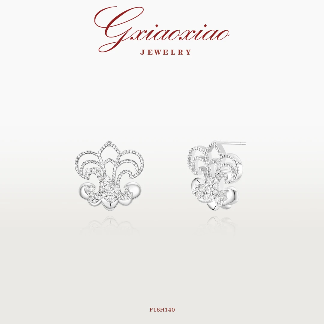 G XIAOXIAO 镀K金【鸢尾幻星】轻奢气质高级鸢尾花耳环 F16H140