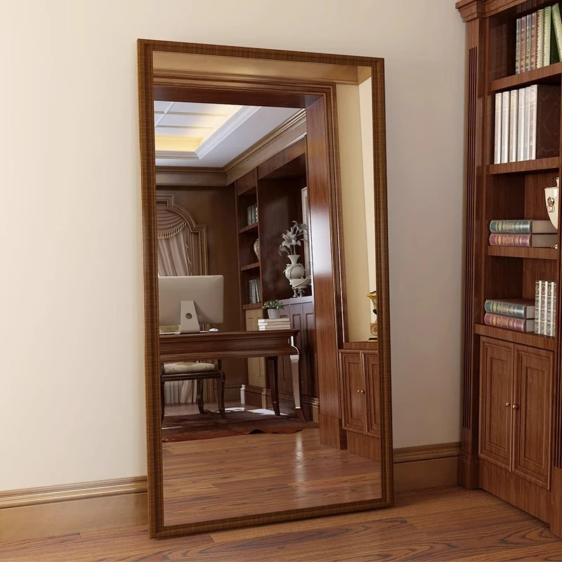 美式穿衣镜子复古服装店大落地镜家用女生卧室网红玻璃试衣全身镜