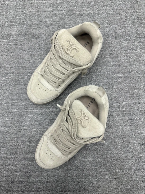 99新 Celine/思琳 40 Celine 凯旋门胖丁板鞋 灰色