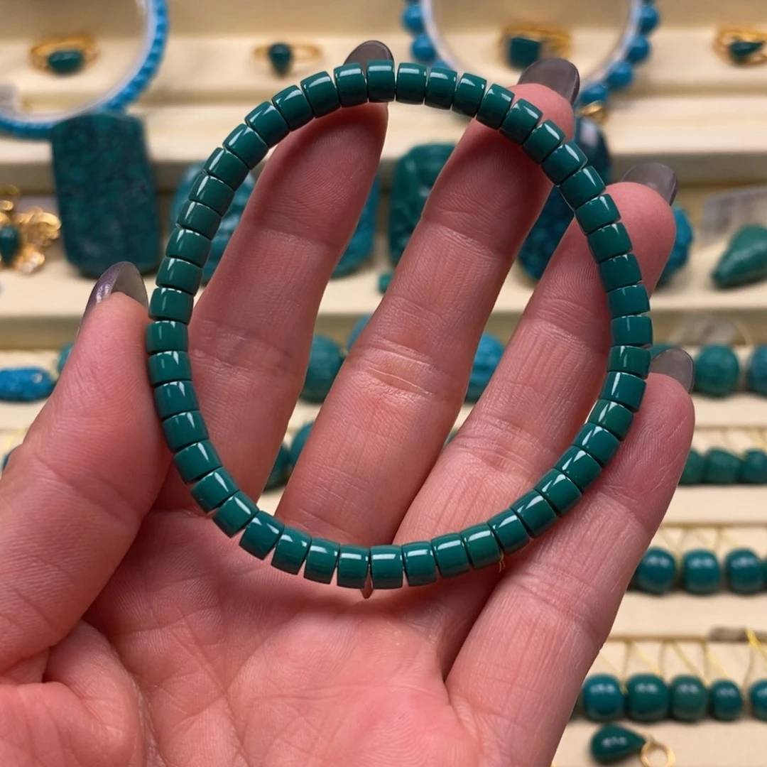 未镶嵌绿松石珠宝奇石直径5直切单圈