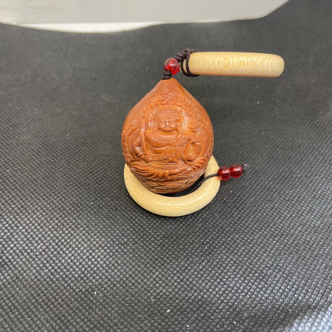 220生肖虎本命佛守护神守护虚空藏菩萨巴西橄榄文玩手把件摆件