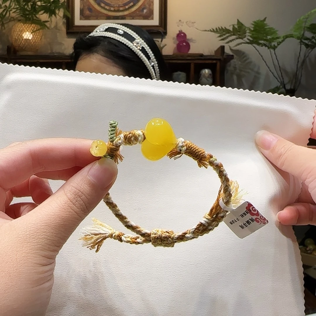 蜜蜡未镶嵌手绳蜜蜡爱心