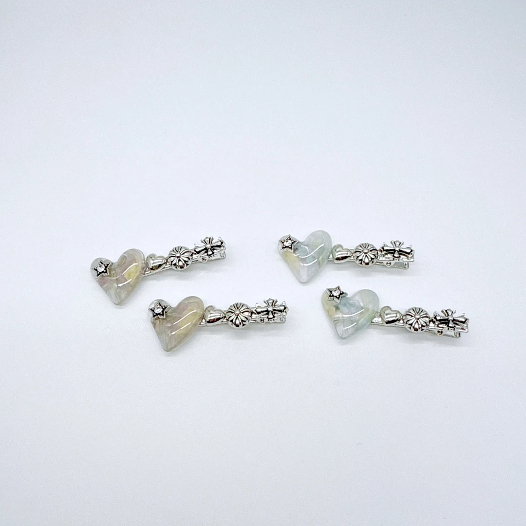 Mi33 流彩爱心星星十字标鸭嘴夹 Y06060N2-3