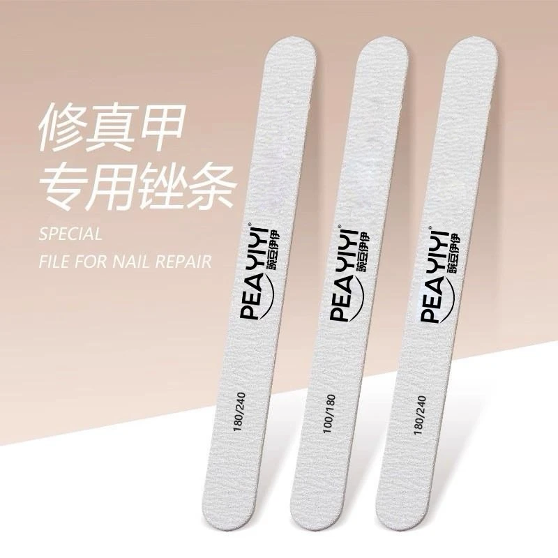 美甲超薄灰砂修真甲锉实心木质修型砂条指甲长圆锉修真甲专用批发