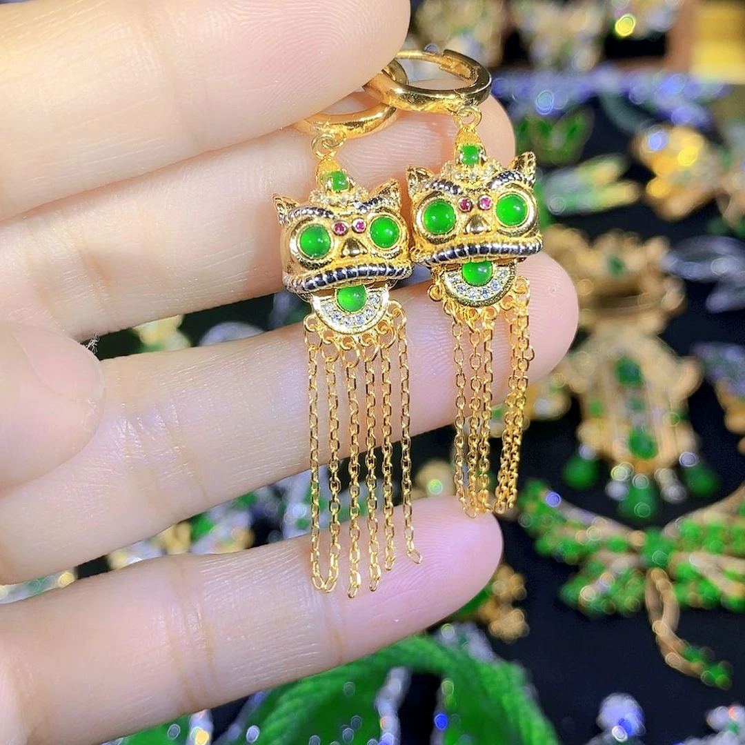 吊坠(不含链)银S925镶嵌翡翠