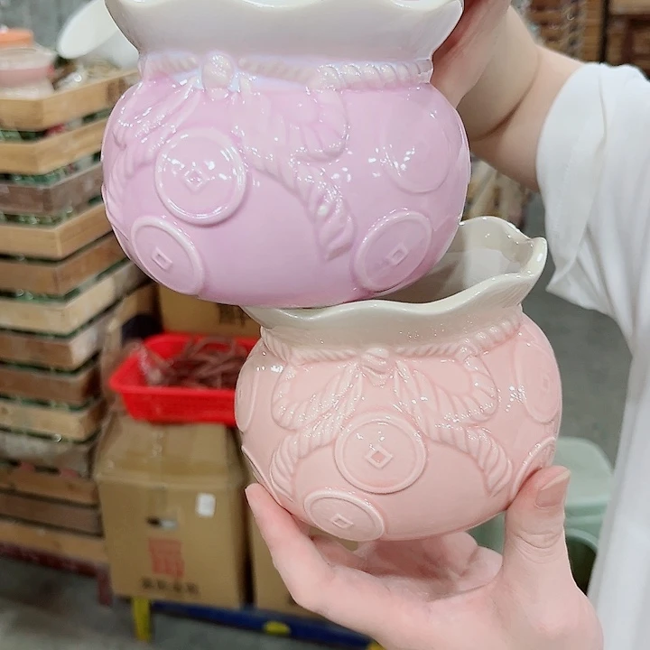 有孔.凑单10元陶瓷花盆发货！