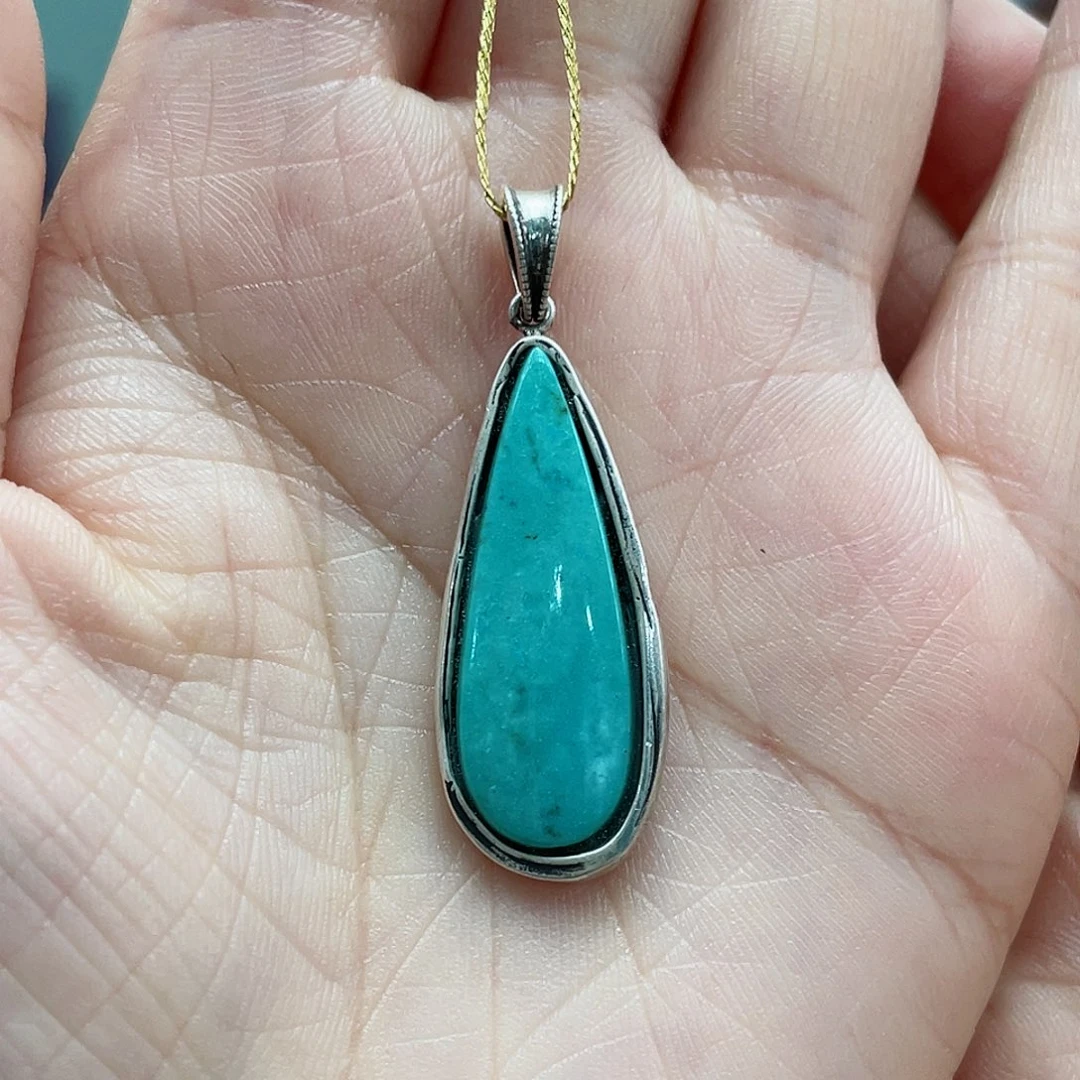 绿松石戒指银S925镶嵌