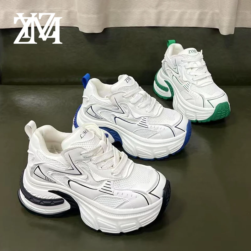 增高9CM 2025春季新款时尚休闲百搭老爹鞋厚底内增高女鞋 016-1