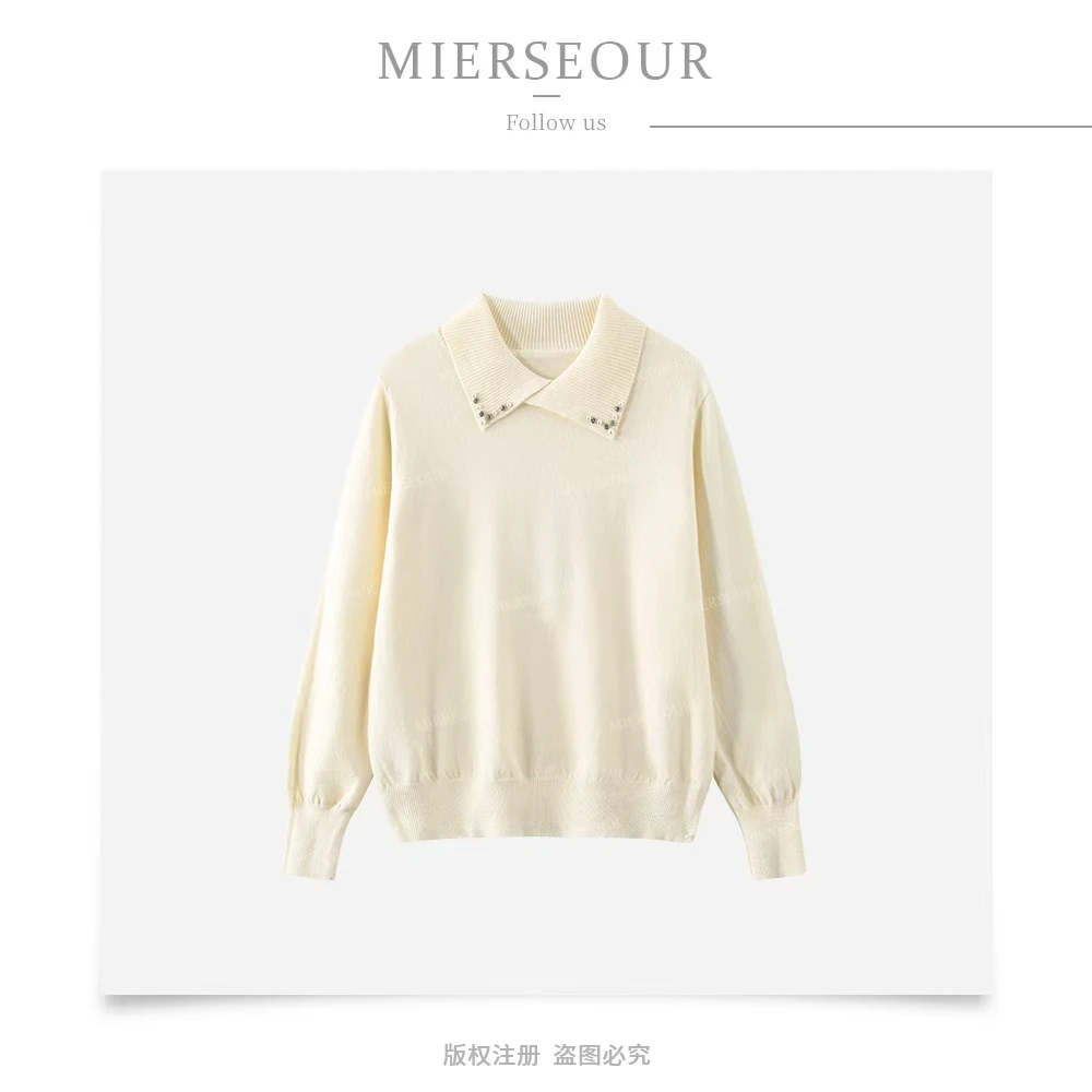 时尚气质顶珠设计感针织上衣25189