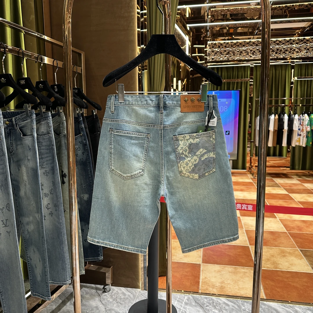 强h【新款牛仔短裤】2025夏季新品 轻奢重工洗水百搭牛仔裤7982