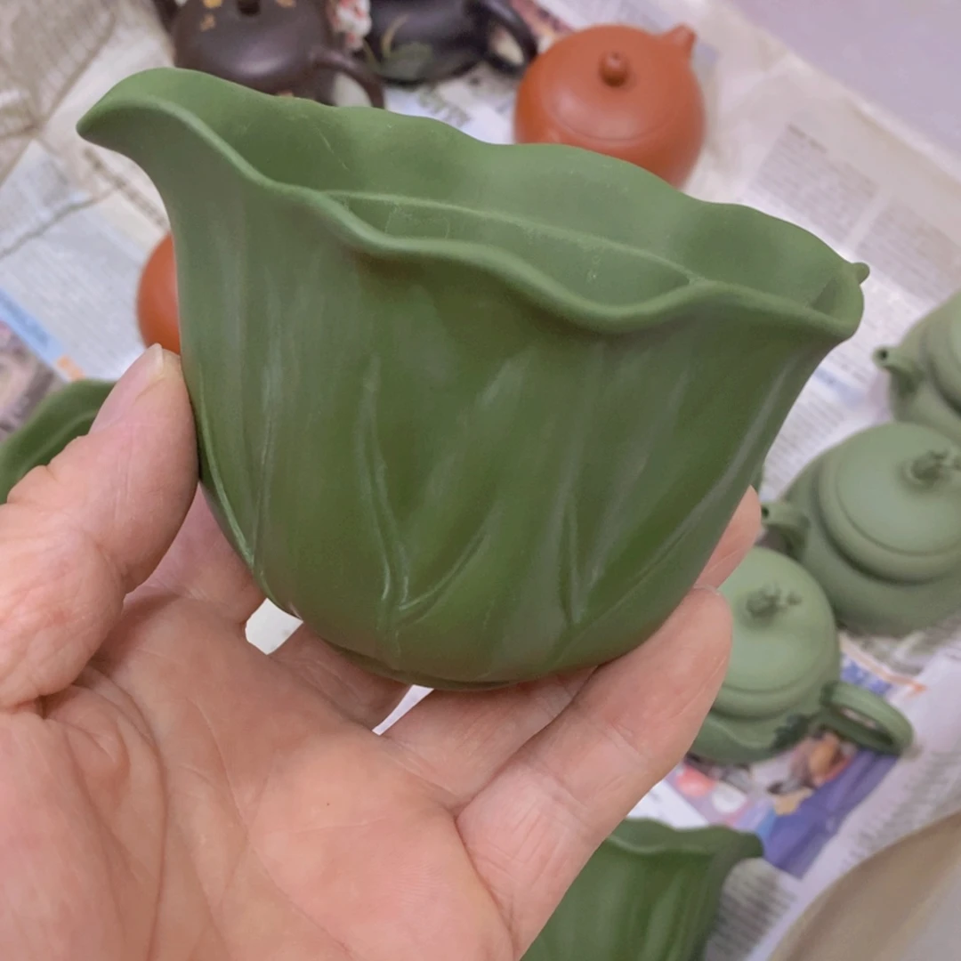 茶杯绿泥紫砂紫砂