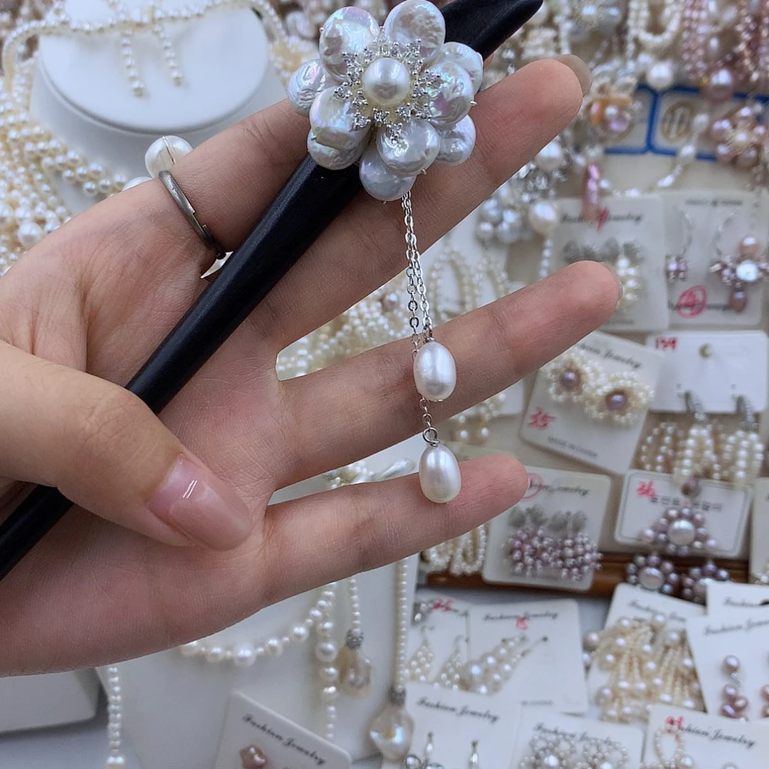 项圈银S925镶嵌淡水珍珠