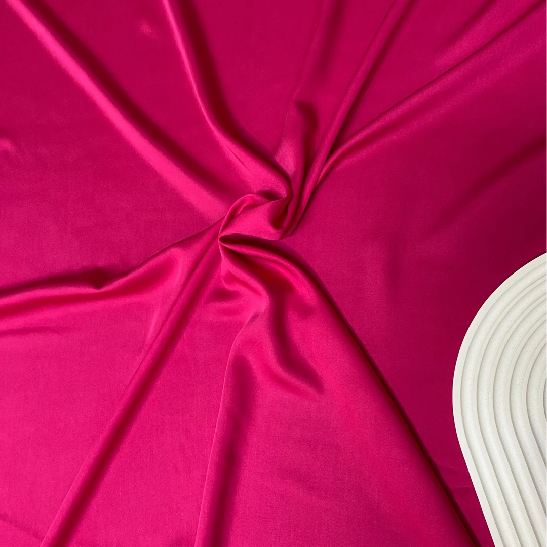 人造棉棉绸正品玫红色贡缎人造棉家居服睡衣套装连衣裙面料