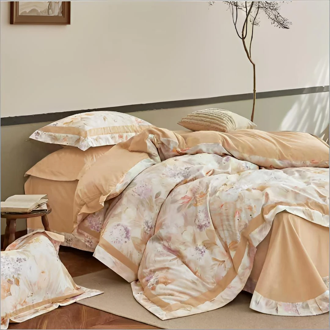 N4229 全棉生态磨毛被套艾莉雅-紫简约轻奢200*230温柔时尚