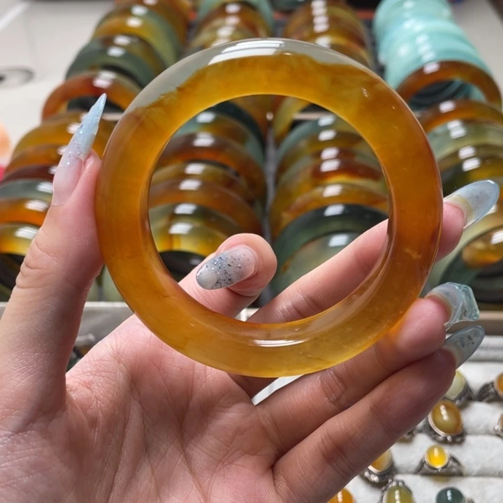 蛇纹石玉未镶嵌手镯54.5