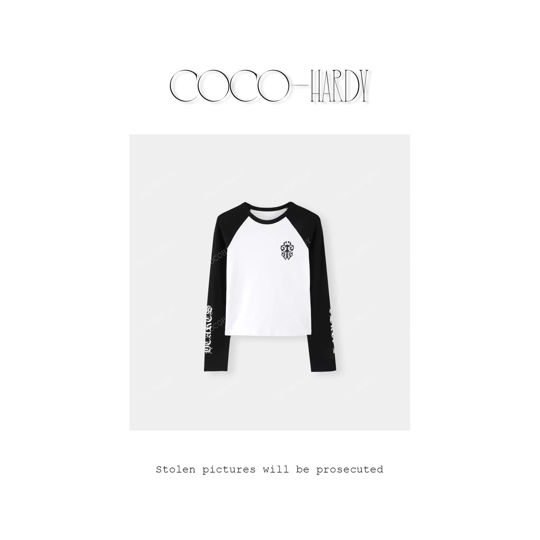 COCOHARDY【baby同款】春夏撞色插肩袖T恤圆领打底长袖CC2504-1116