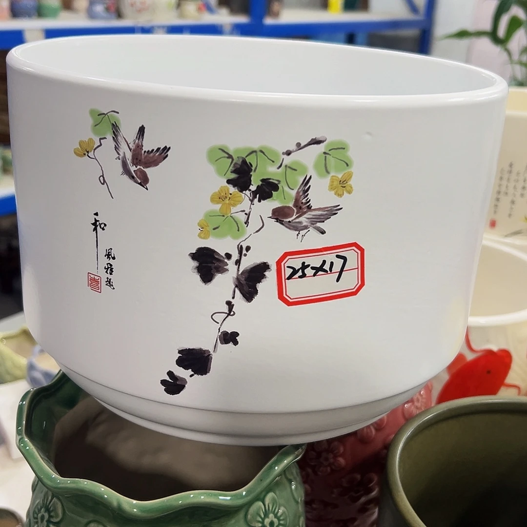 外贸尾单陶瓷花盆凑10米包邮