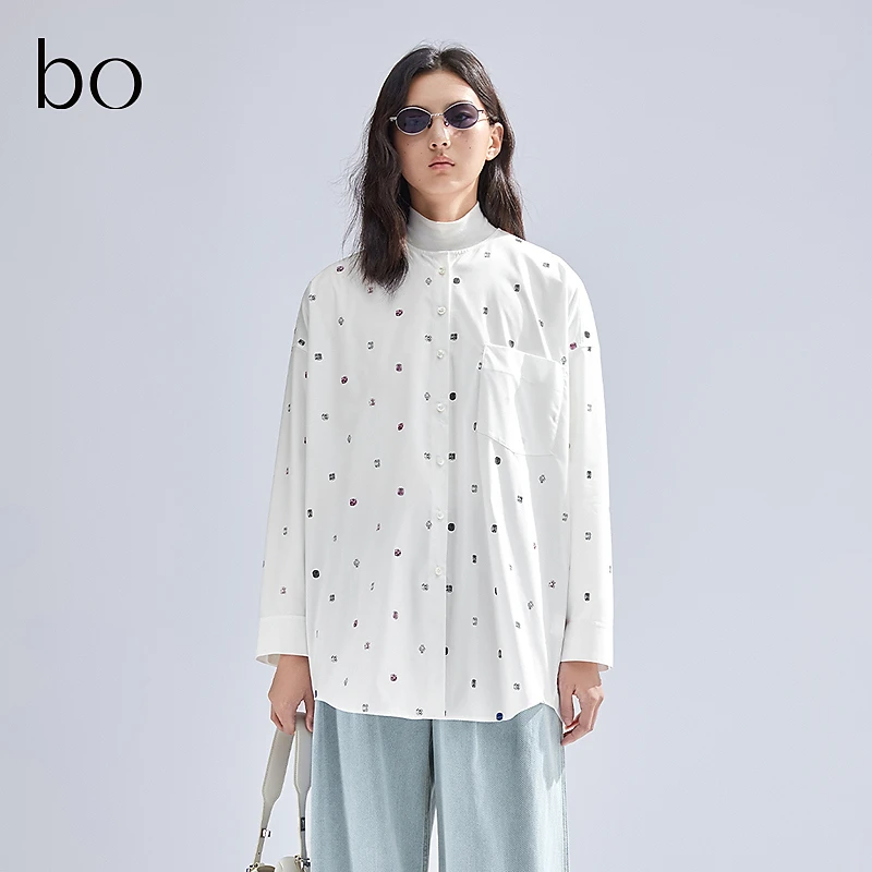 【直播专属】播 bo优雅简约圆领衬衫BDR1CD2214
