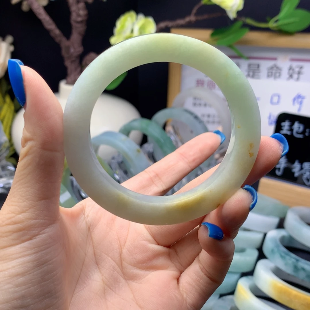 定制翡翠未镶嵌手镯53_56