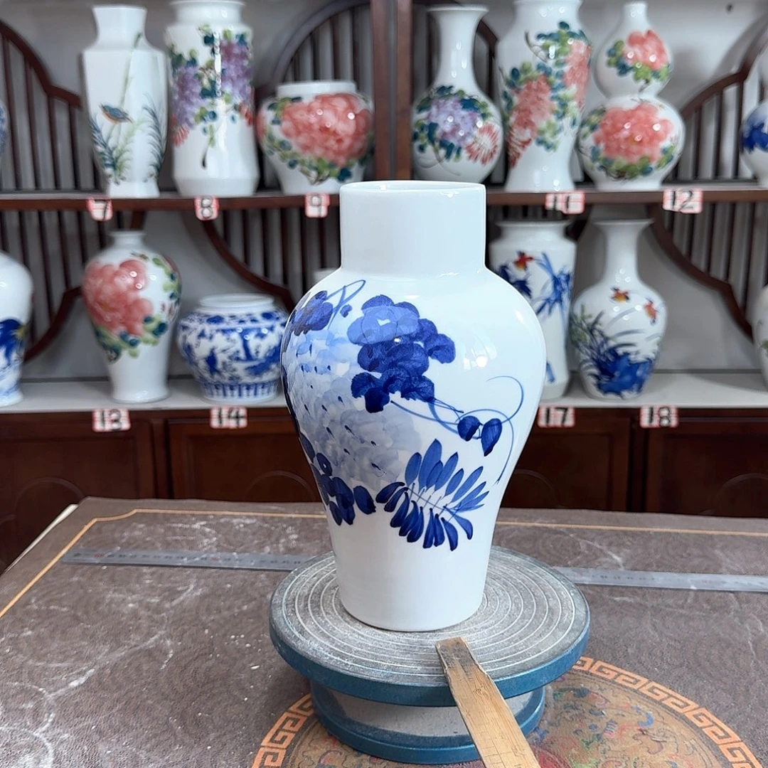 摆件景德镇陶瓷直青紫