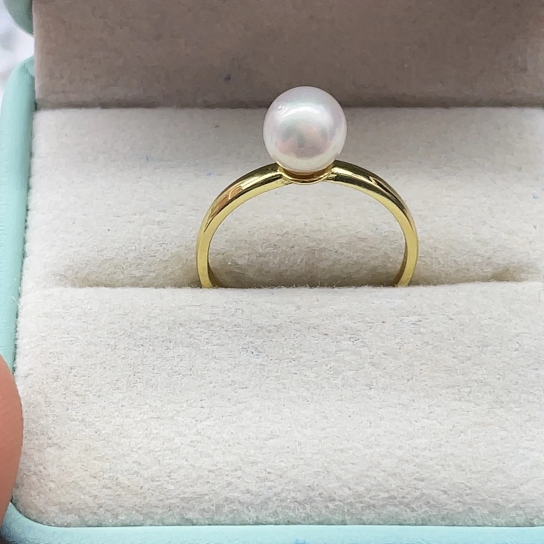 戒指海水珍珠银S925镶嵌