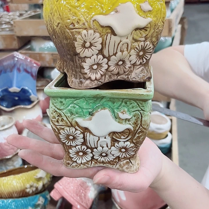 有孔.凑单10元陶瓷花盆发货！