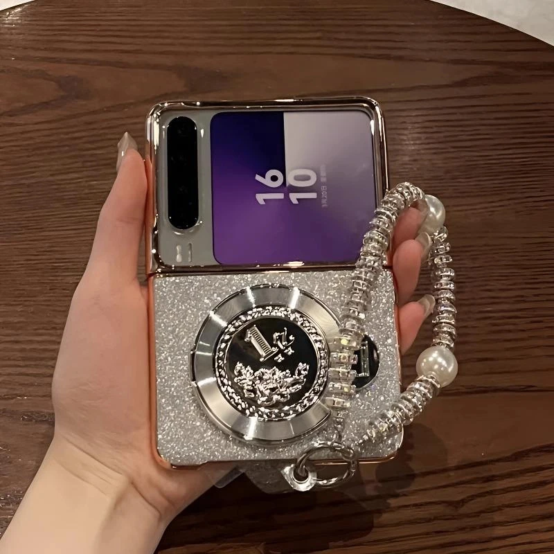 适用华为puraX典藏版手机壳折叠屏高级闪粉1亿字陀螺支架女保护套