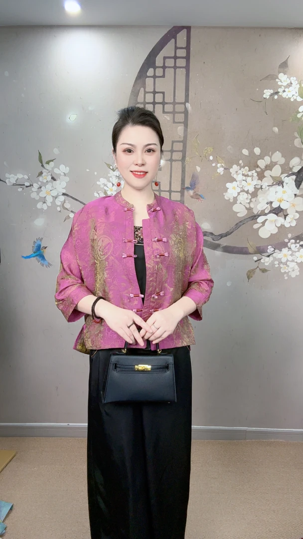 月梅·精选 新中式国风【流金岁月】浮光锦高端正版优雅女装上衣