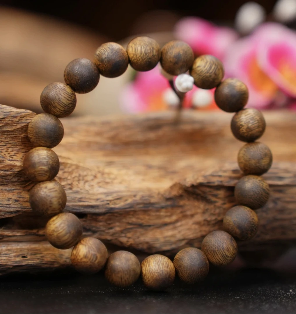 奇楠沉香06圆珠单圈沉水浮手串.多样性发一A046