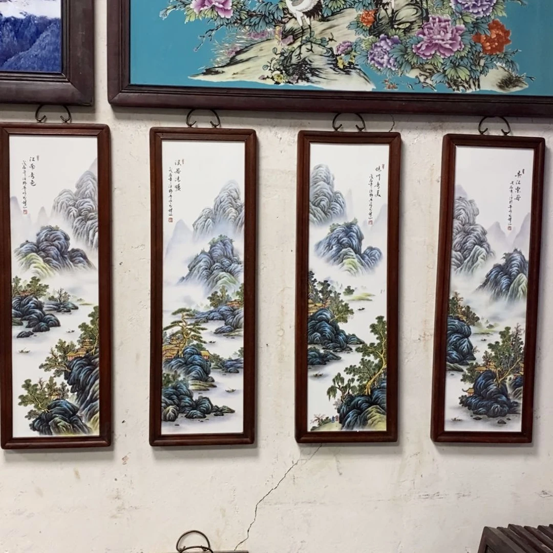 瓷片80*28*4景德镇瓷板画柴窑烧制