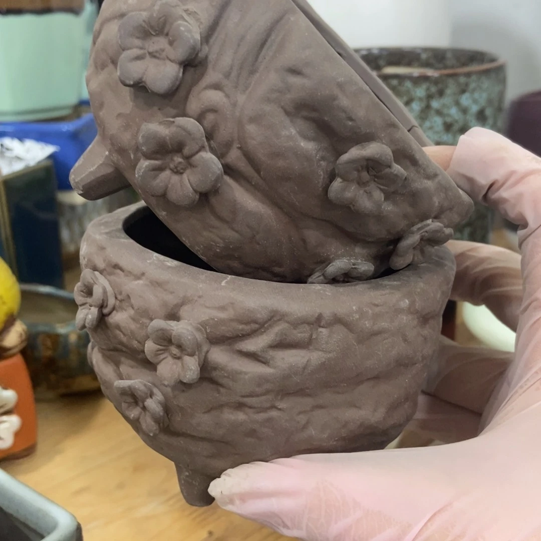 红陶高温陶瓷花盆瑕疵