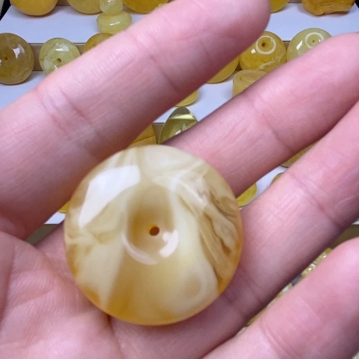 蜜蜡手链未镶嵌心***哥天然无优化琥珀蜜蜡