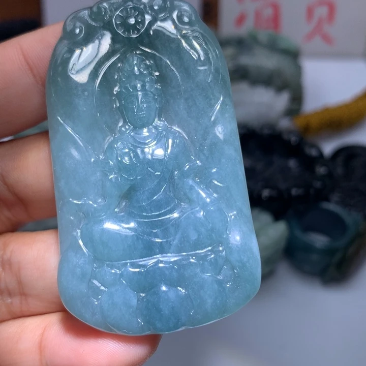 翡翠未镶嵌颈饰保真天然A货翡翠