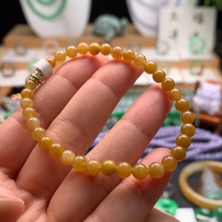 翡翠未镶嵌手链天然缅甸A货翡翠 卡5mm