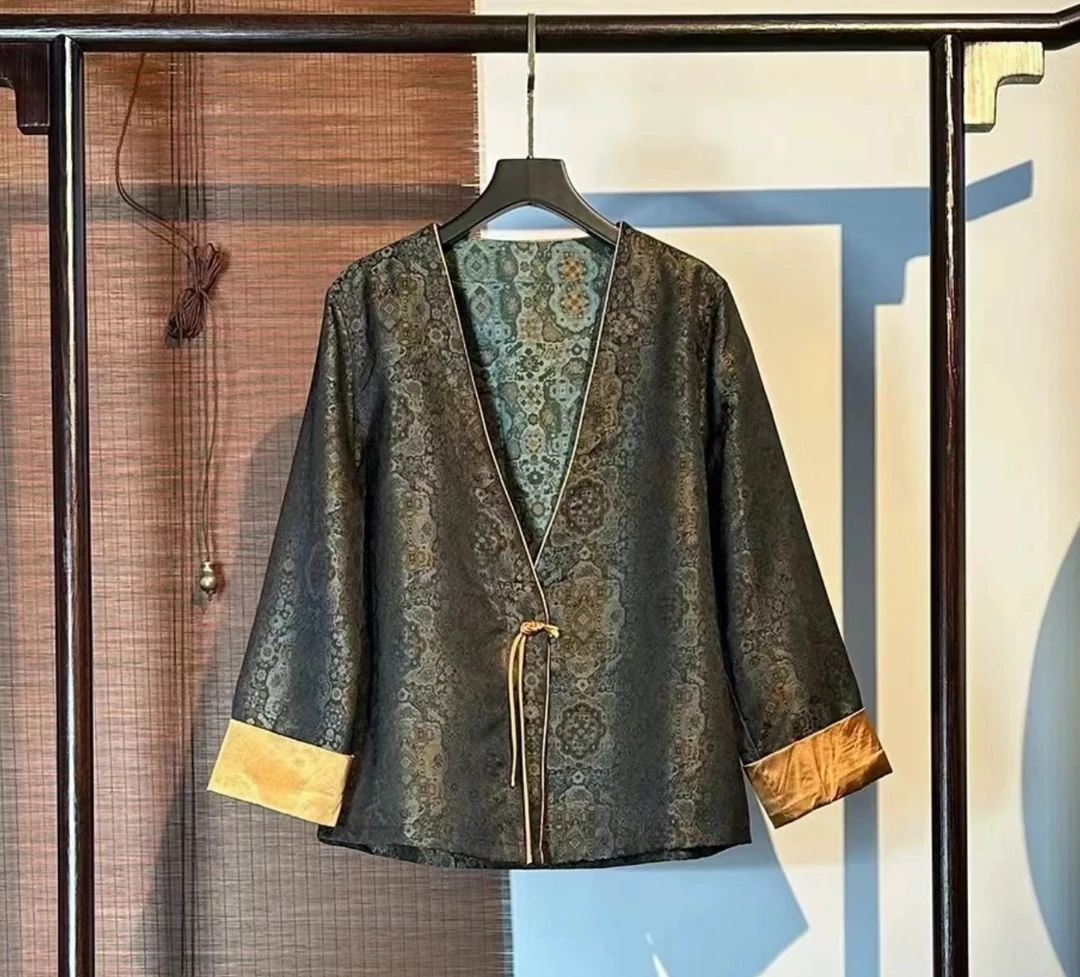 【入墨】新中式新款上衣香云宋锦女装双面穿外套