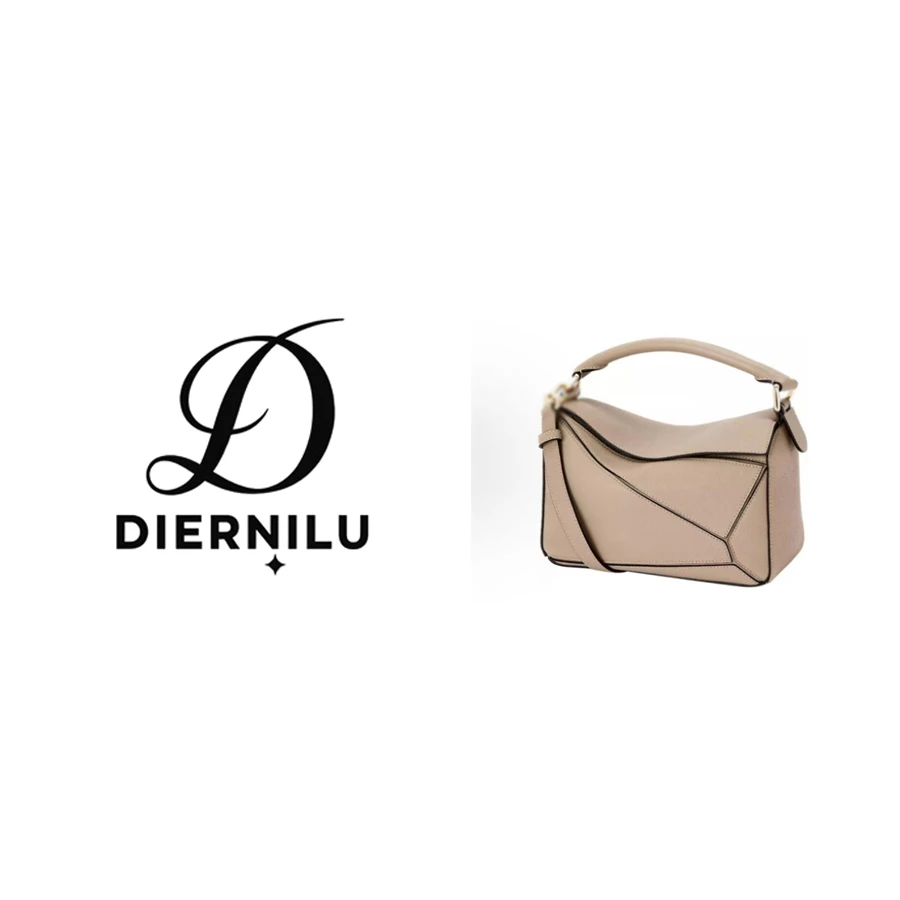 【晚晚真皮高定】经典时尚棕色几何包G0355奶茶色