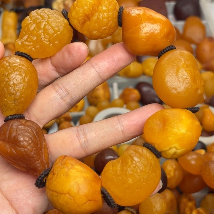 裸石琥珀未镶嵌天然蜜蜡手串