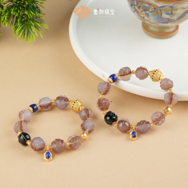 壹加小羊|大黑天玛瑙多宝手串多样性发其一